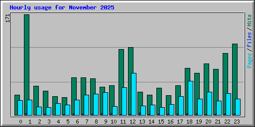 Hourly usage for November 2025
