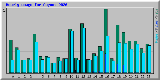 Hourly usage for August 2026