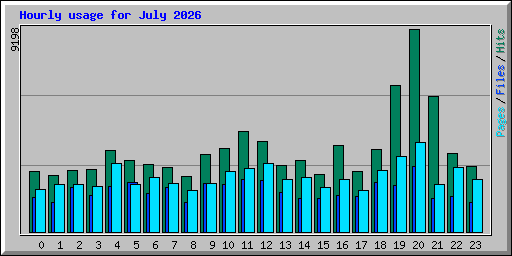 Hourly usage for July 2026