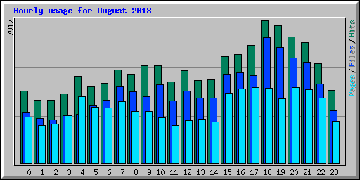 Hourly usage for August 2018
