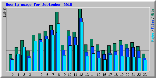 Hourly usage for September 2018