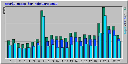 Hourly usage for February 2019