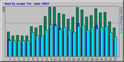 Hourly usage for June 2019