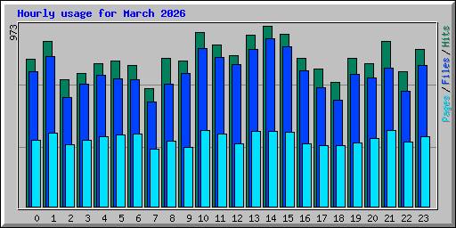 Hourly usage for March 2026