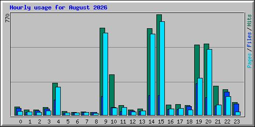 Hourly usage for August 2026
