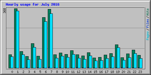 Hourly usage for July 2016