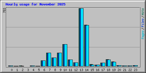Hourly usage for November 2025