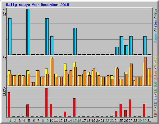 Daily usage for December 2018