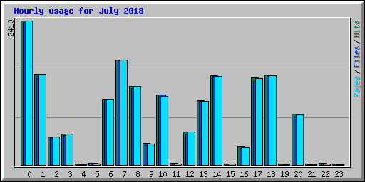 Hourly usage for July 2018