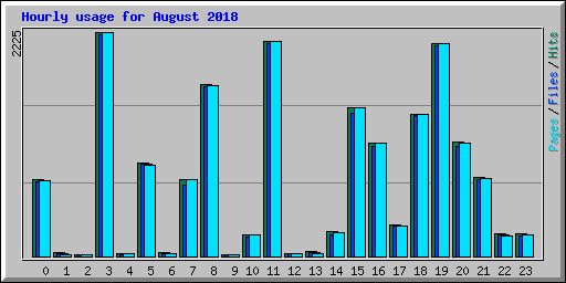 Hourly usage for August 2018