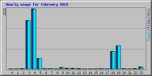 Hourly usage for February 2019
